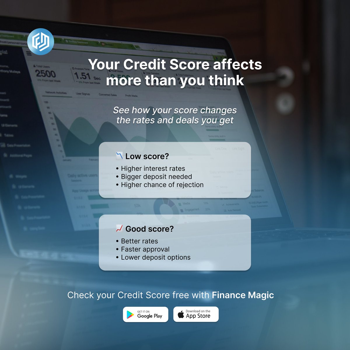 FinanceMagic_UK's tweet photo. Your credit score affects the mortgage deals you get. A lower score can mean higher rates and bigger deposits. A stronger score gives you more options.
Check your credit score free in the Finance Magic app.
#FinanceMagic #CreditScoreUK #MortgageTips https://t.co/PDWU5NOVTF