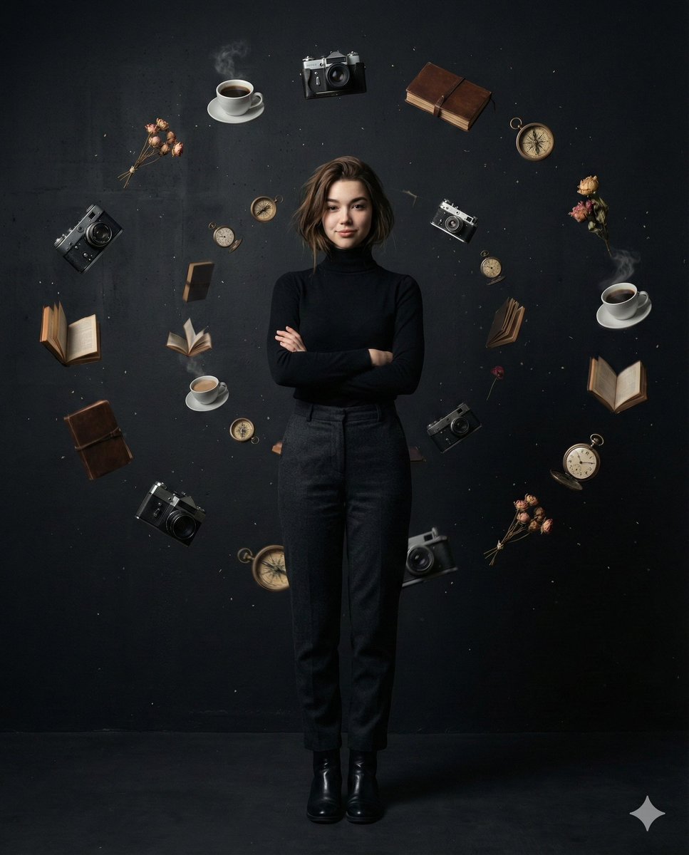 Gravity-Defying Glamour: A Surreal Studio Portrait