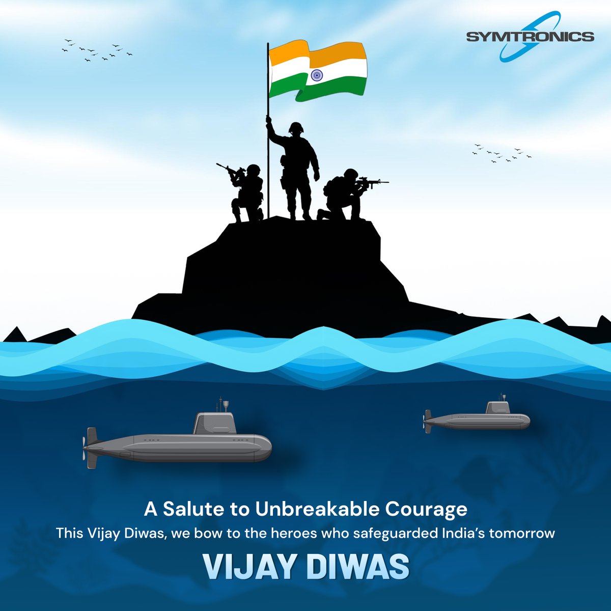 SymtronicsIndia's tweet photo. A salute to unbreakable courage.
This Vijay Diwas, we bow to the heroes who safeguard India’s tomorrow.

#VijayDiwas #IndianArmedForces #India https://t.co/R4FKHURTtE