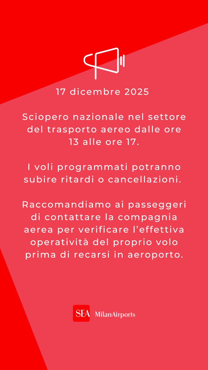 Milan Airports Press Office tweet media