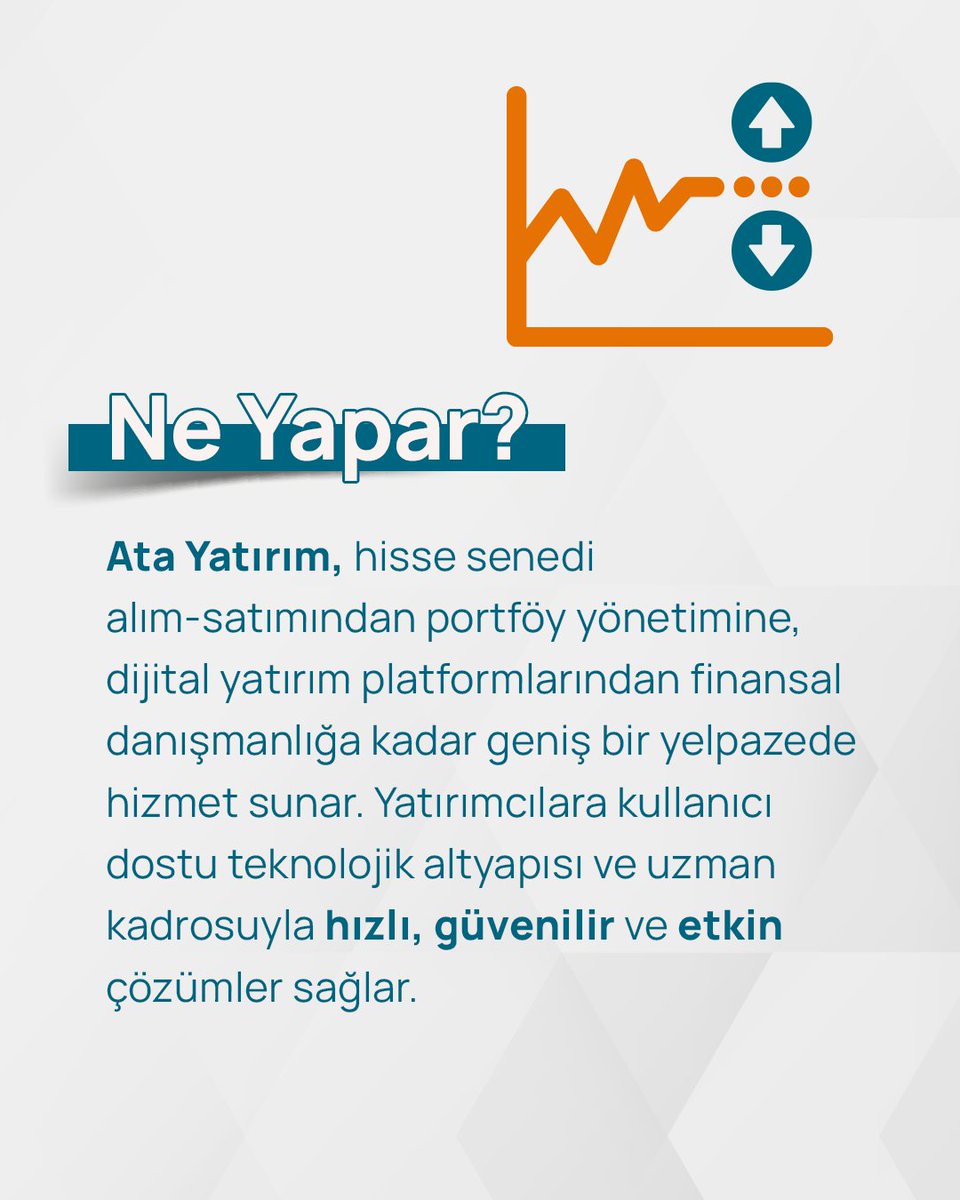 Her ay sizleri, Ata Holding çatısı altında faaliyet gösteren bir şirketimizle buluşturduğumuz “Ata’ya Güç Katanlar” serimizde bu ayın konuğu: Ata Yatırım

Sermaye piyasalarında teknoloji, güven ve yeniliğin adı Ata Yatırım’ı yakından tanıyın.

#AtaHolding #AtayaGüçKatanlar