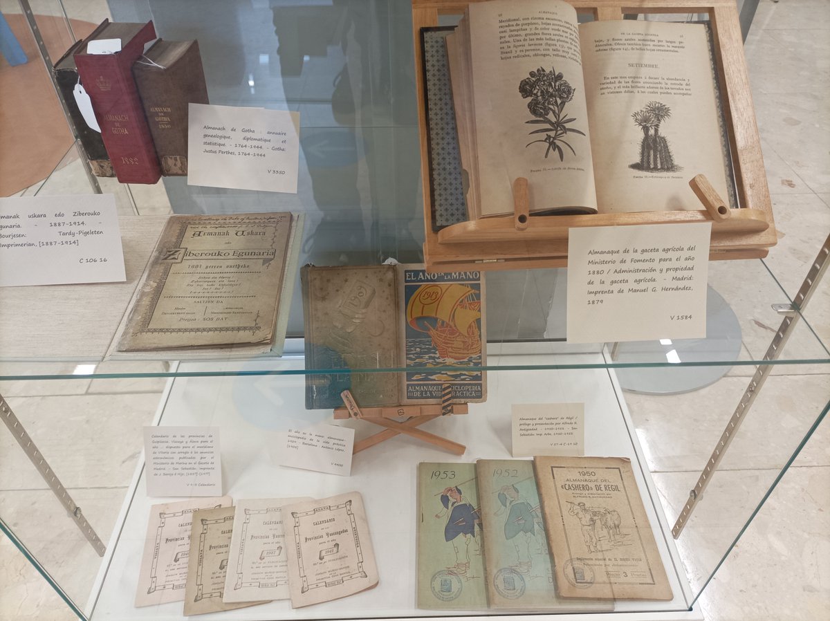 DK_Liburutegiak's tweet image. Garai bateko almanakak ikusgai #Donostia-ko #LiburutegiNagusia-ko beira-arasean #AlderdiEder #Gordailua #altxorrak #Liburuak @liburutegiak