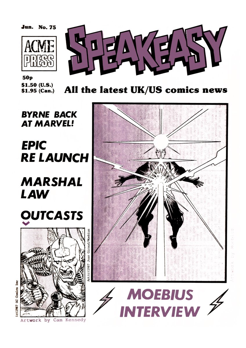 David_HPrice's tweet photo. SPEAKEASY #75 Editor: Cefn Ridout, Dick Hansom
Bambos Georgiou, Richard Ashford 1987

News and Reviews. Interviews with Doug Wildey, Pat Mills, Kev O’Neil, and Moebius.

As always, you can read the issue in full at the Fanscene archive:
https://t.co/5satZMp1hb https://t.co/BASp8Fa9wf
