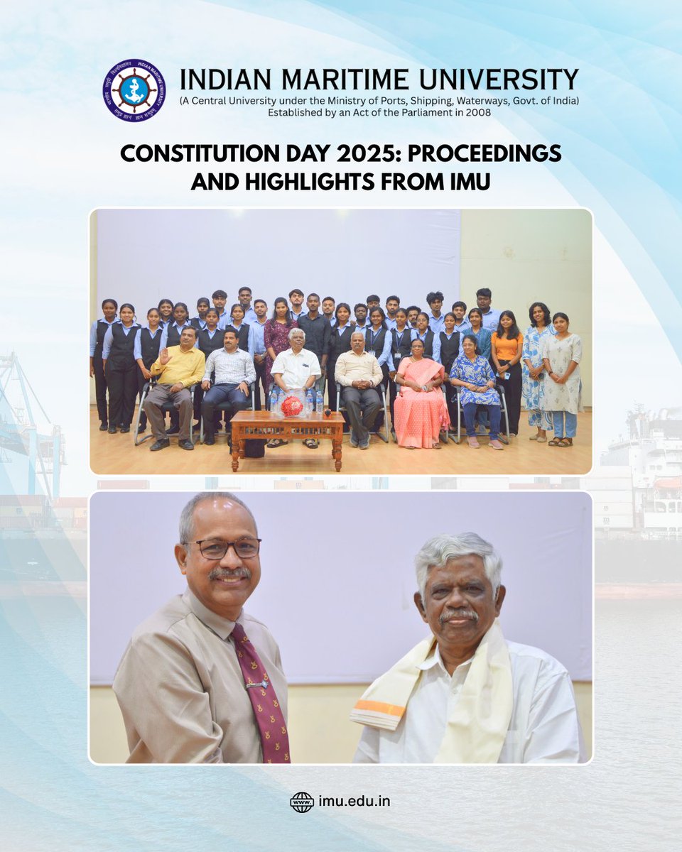 IMU_HQ's tweet image. IMU Chennai Campus observed Constitution Day with a collective pledge and inspiring sessions, including an interaction with Justice K. Chandru—reaffirming our commitment to constitutional values and democratic spirit. 🇮🇳📜⚖️
#ConstitutionDay #SamvidhanDiwas #IMUChennai