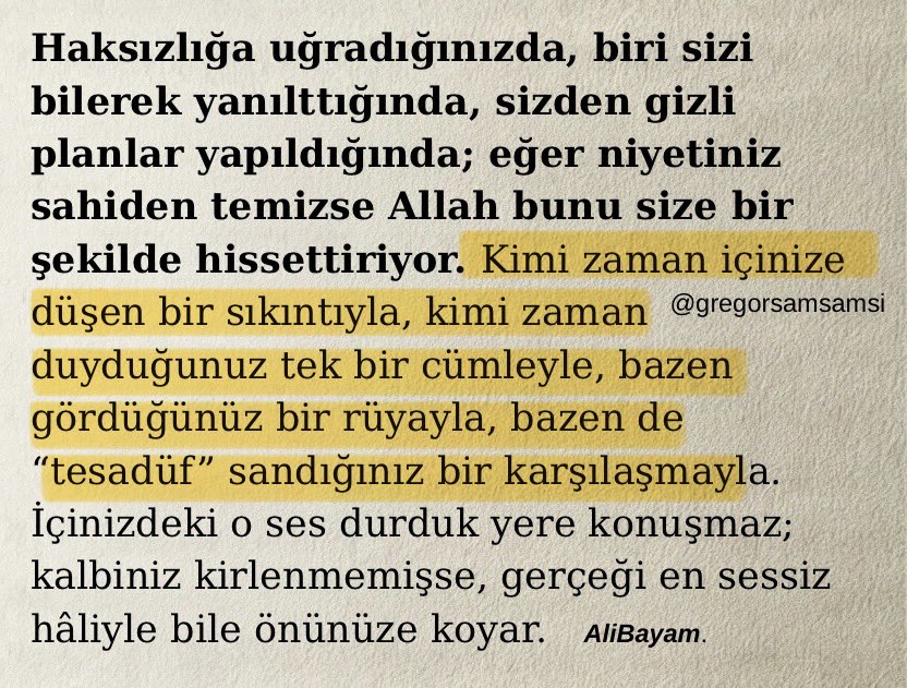 Ne demek istediğimi kalbi temizler, önceden hissedenler anladılar.