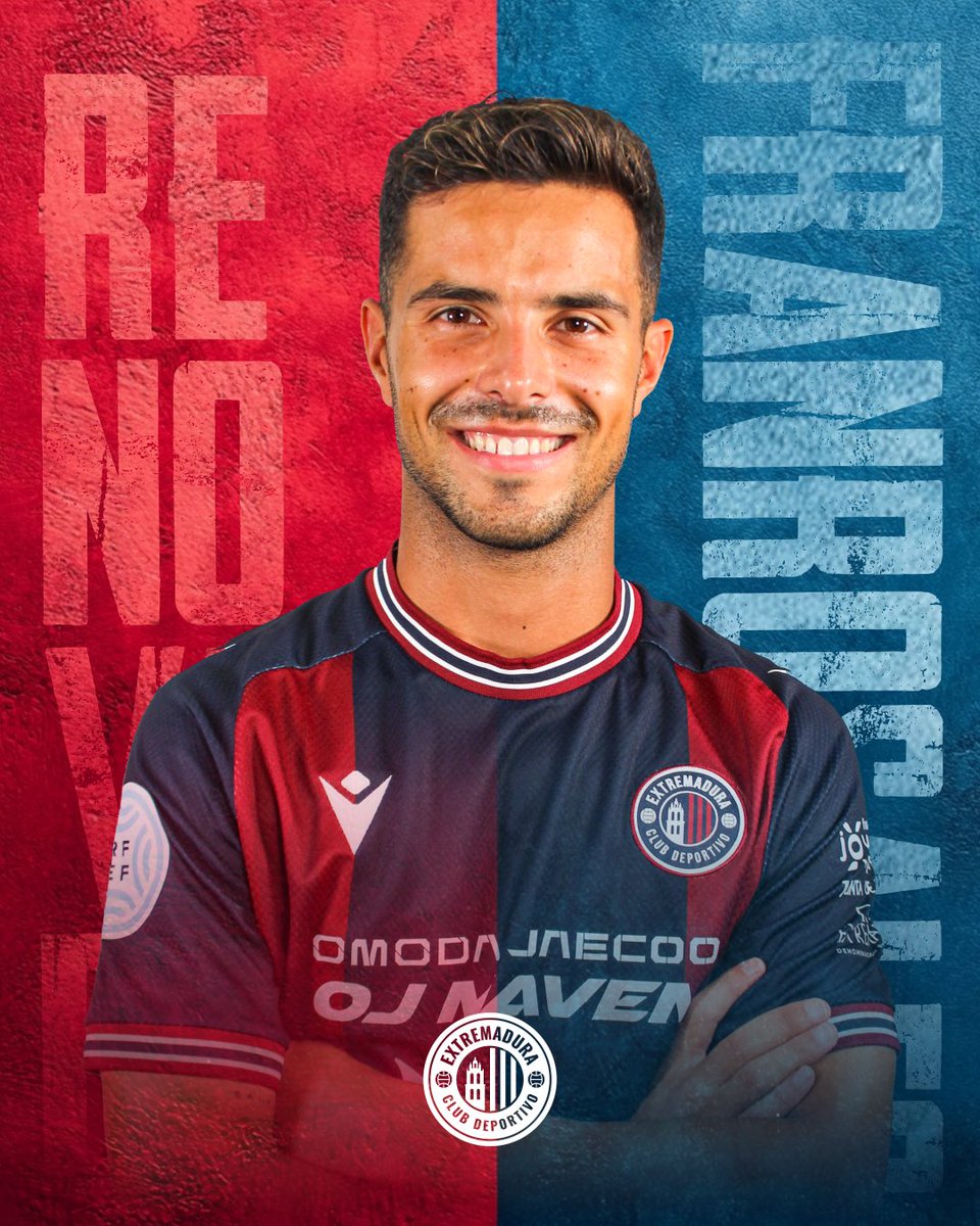 📣 𝐎𝐅𝐈𝐂𝐈𝐀𝐋 | Fran Rosales, renovado.

✍️ Compromiso, entrega y dedicación. Desde el inicio defendiendo el escudo del Extremadura, Fran Rosales continuará ligado al club una campaña más.

¡Juntos a por más, Fran! 💙❤️

🔗 cdextremadura.es/fran-rosales-s…