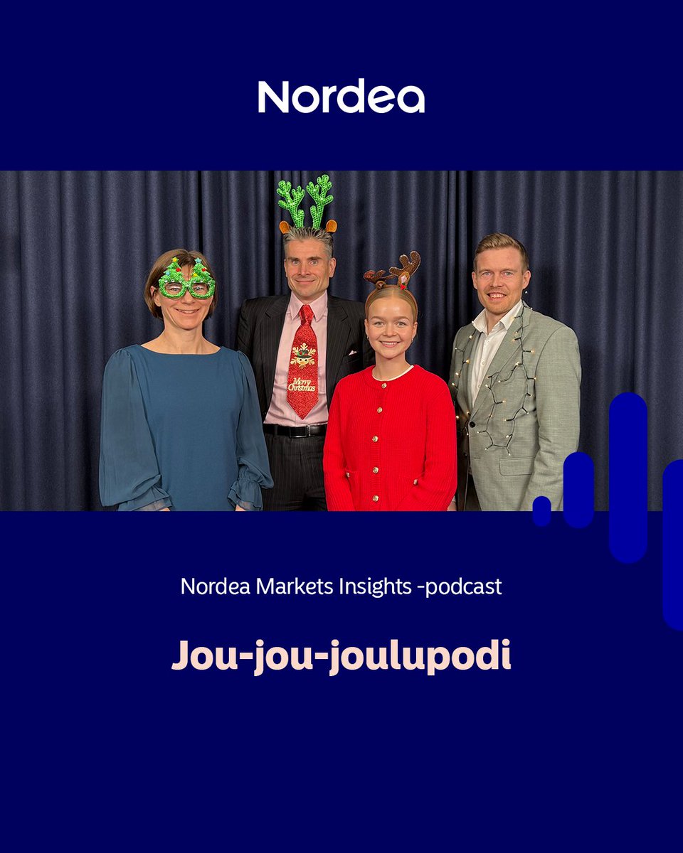 Tune in to our latest Nordea Markets Insights FI podcast with <a href="/KoivuTuuli/">Tuuli Koivu</a>, <a href="/JuhoKostiainen/">Juho Kostiainen</a>, <a href="/JanVonGerich/">Jan von Gerich</a> and Jade Halme here (in Finnish).  
👉 nordea.com/fi/uutiset/jou…

#Economy #Nordea #Podcast