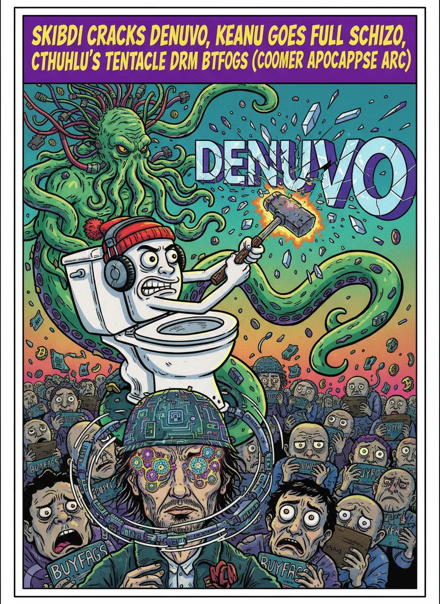 "Skibidi Cracks Denuvo, Keanu Goes Full Schizo, Cthulhu's Tentacle DRM BTFOs Buyfags (Coomer Apocalypse Arc)"

Read the full story here: degensixrooms.xyz

#6ixrooms