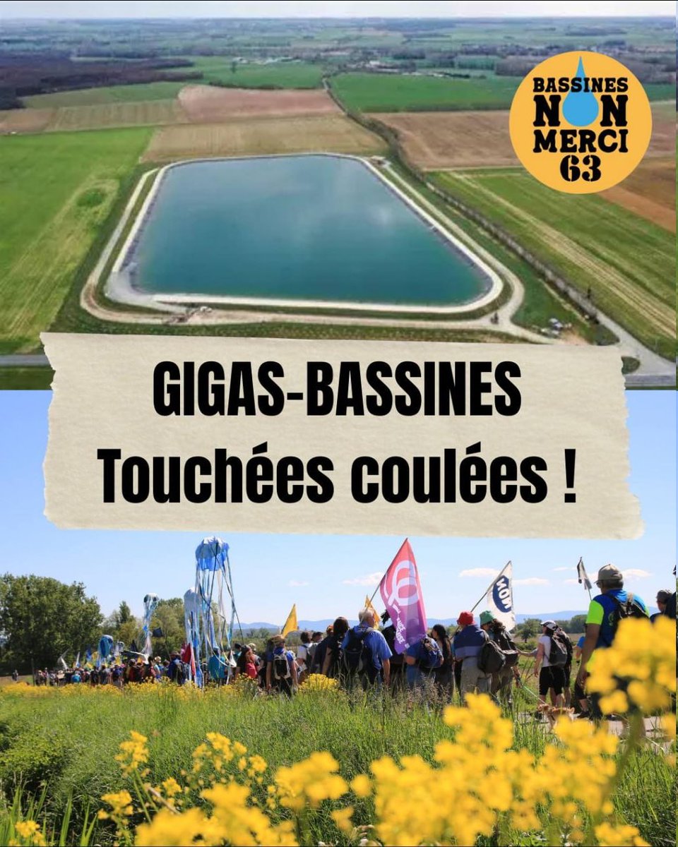 vigignol's tweet photo. La mobilisation et la manifestation pacifique contre les Gigas-Bassines de Bouzel ont payé. Ouvrons un vrai débat sur la ressources en eau dans le Puy de Dôme plutôt que de permettre des stratégies de captation de la ressources au détriment du bien commun.
@BassinesNon63 https://t.co/so0zP8w2Tu