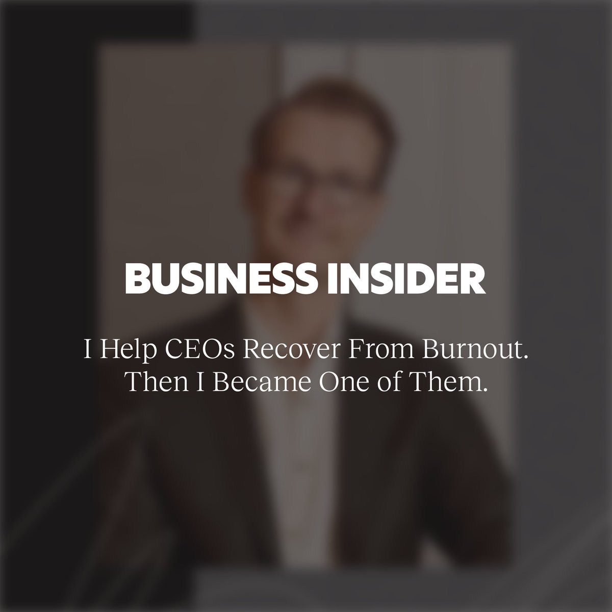 I work with CEOs at the very sharp end of burnout, and a few years ago, my own life started to unravel; I almost lost the company, my marriage was under strain, and my mind and body quietly waved the white flag. Then I burnt out too. 

<a href="/BusinessInsider/">Business Insider</a>  just published my story in