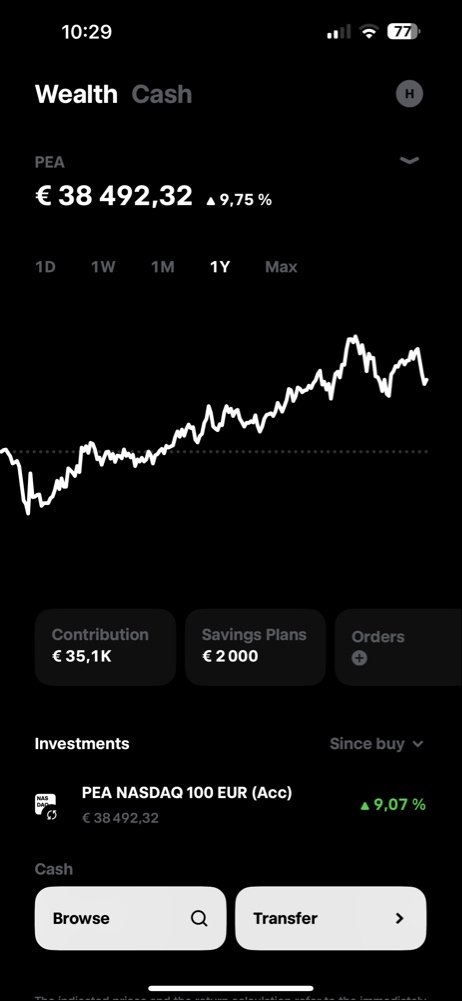 SimpleETF's tweet image. 38 492 €. 100% sur un seul ETF. 📉📈

On me traite de fou. On me dit que c'est risqué. On me dit qu'il faut "diversifier".

Voici pourquoi j'ai mis toutes mes économies sur le Nasdaq 100 via mon PEA (et pourquoi je dors comme un bébé). 🧵👇
