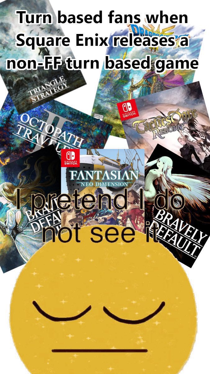 Sebbywebz's tweet image. This meme is one of the biggest lies in the JRPG community. It’s low, even by their standards 

Final Fantasy has always pushed the boundaries. From NES to PlayStation, it’s the blockbuster of JRPGs

In 1986, Dragon Warrior was the biggest name in the genre. Final Fantasy 1…