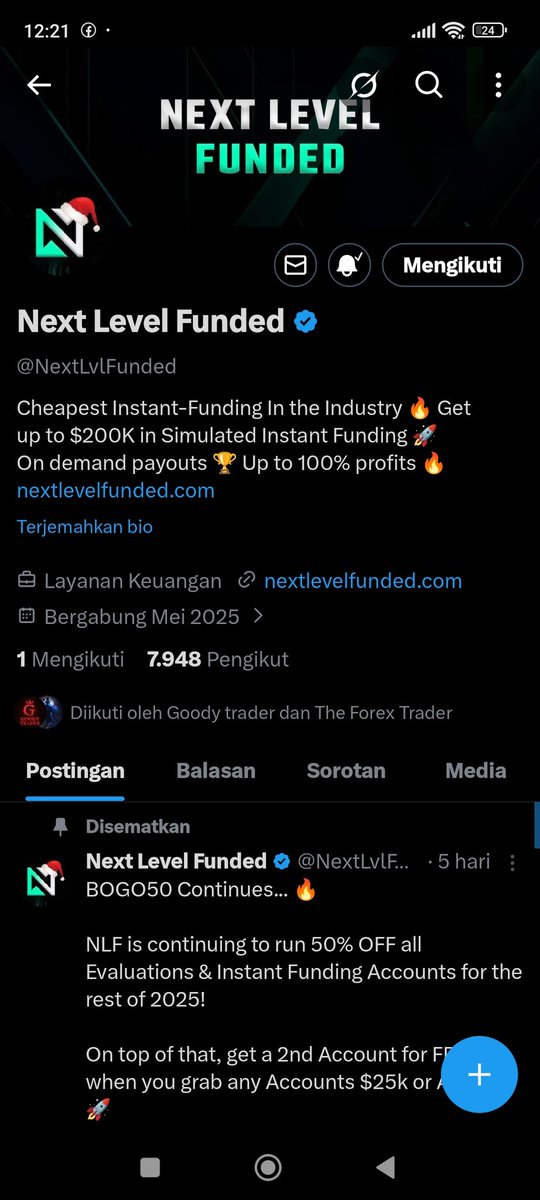 BerhayalBisaWin's tweet photo. @NextLvlFunded DAY-7 https://t.co/5fByZi0EGr