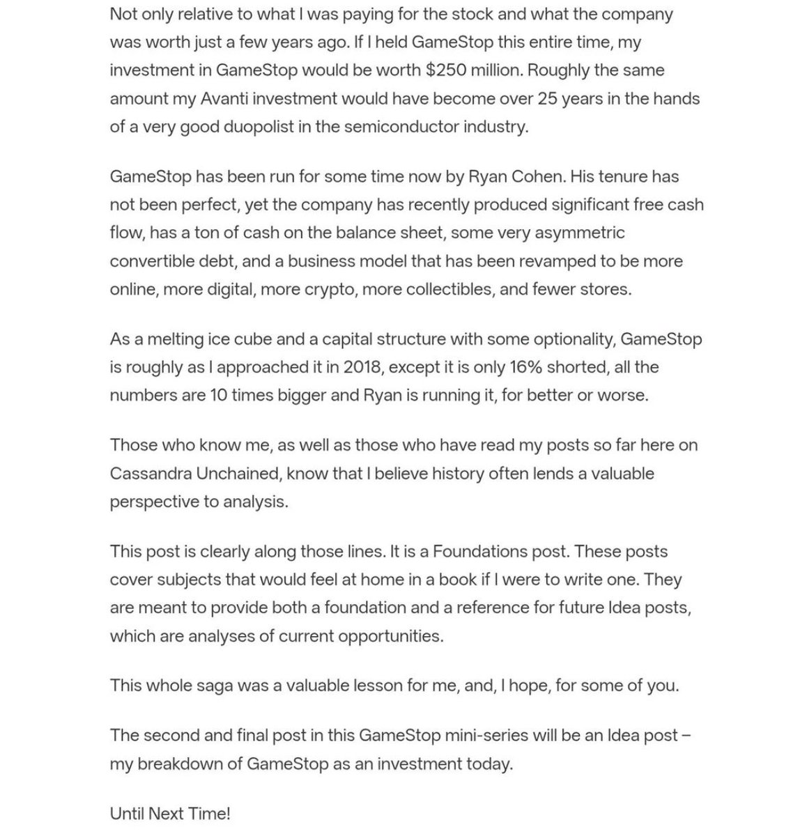 Malone_Wealth's tweet image. Michael Burry's GameStop Post 
"The second and final post in this GameStop mini-series will be an Idea post - my breakdown of GameStop as an investment TODAY" 👀