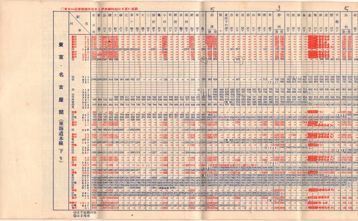 国鉄-祝 東海道本線全線完成 時刻表(S31.11.19改正) 制作:東海銀行①