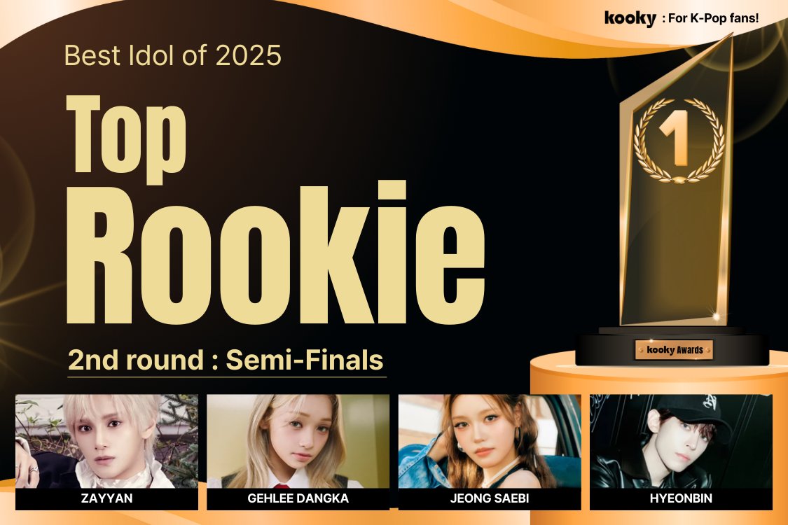 [Semi] [2025 Kooky Awards] Top Rookie 🏆 #2
🔗kookylinkpage.kooky.io/content/polls/…
📅 ~ Dec 19, 11AM (KST)

Among the rising artists in their 1–2 year journey, who proved their growth and potential the most? 📣
Vote now for the #Top_Rookie of 2025! 🌱

#소디엑 #자얀 #XODIAC #ZAYYAN 
#유니스
