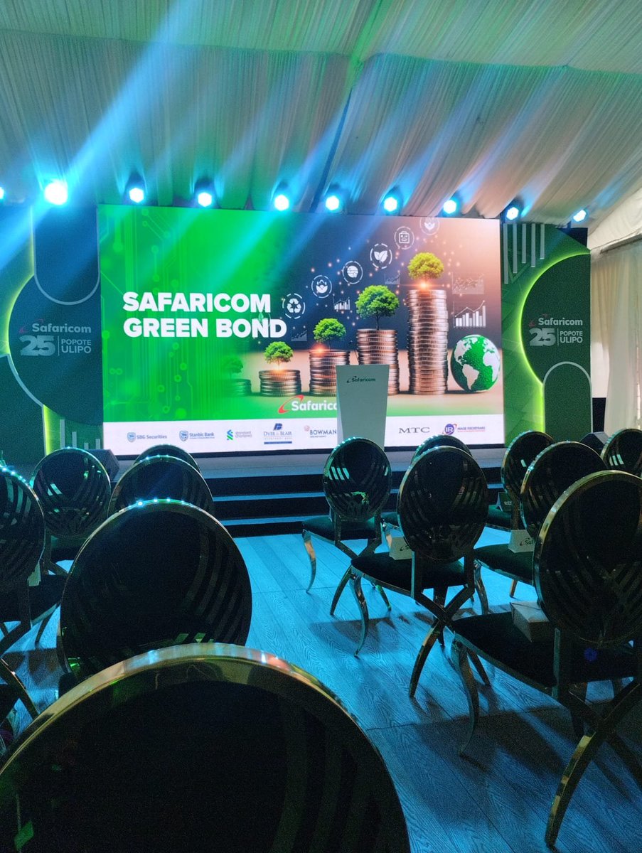 TheAbojani's tweet photo. Safaricom Green Bond is set to be listed and begin trading on the @NSE_PLC today.

Once listed, investors will be able to trade the notes on the NSE’s secondary market through a licensed stockbroker or investment bank.

#SafaricomDMTN https://t.co/IkjKtjFxEU