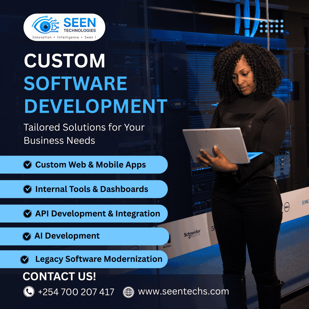 seentechs's tweet photo. Build software that drives results!  Seen Technologies delivers custom software solutions tailored for your business, fast, reliable, and scalable. #SoftwareDevelopment #TechSolutions #Innovation https://t.co/9TqmVqjNfn