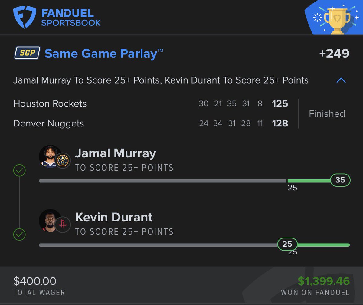 sportslaydown's tweet image. Another one ✅

All of today’s cashes for me 

Nuggets -104✅
Ingram +220✅
Ingram +600✅
Ingram +1500✅
KD/Murray +249 ✅

RAHHHHH WHAT ARE YOU WAITING FOR 

whop.com/beat-the-books…