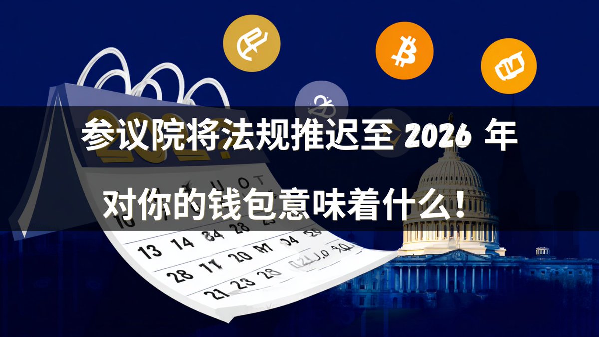 参议院银行委员会刚刚将加密货币法案推迟到明年。  12 月没有加价听证会。 

谈判仍在继续，但政府资金之争和中期选举将占据 2026 年初的时间。

该法案将做什么

• 分割监管：CFTC 监管现货市场，SEC 监管证券
• 为行业提供每个人都呼吁的“清晰度”
• 使美国成为“加密货币之都”（主席 Scott 的话）