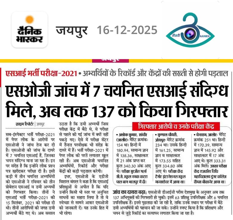 #SI_भर्ती_2021 
लगातार दो साल से पकड़ धकड़ चल रही है
मजाल है रद्द करदे सरकार 
लेकिन क्यों यहां तो विधायक भी यही काम कर रहे है तो चोरों को चोर ही पसंद आयेंगे
क्या 
<a href="/DainikBhaskar/">Dainik Bhaskar</a>  बाकी 55 का नाम द्वारा खुलासा कर पाएगा 
या जैक चेक है 
@Garima37747 <a href="/hemantkumarnews/">Hemant Kumar</a> <a href="/jethanandani14/">Jitesh Jethanandani</a>