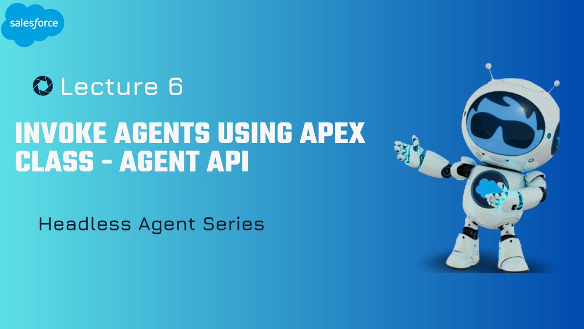 Salesforcedeve's tweet photo. Building Apex Headless Agents in Salesforce. Learn OAuth 2.0 authentication, custom metadata setup, API integration, and multi-org architecture. Watch our new tutorial on YouTube :- https://t.co/YUz5VyhTG4 
 #Salesforce #Apex #AgentAPI #RestAPI #EinsteinAI https://t.co/23lYn1yQxH
