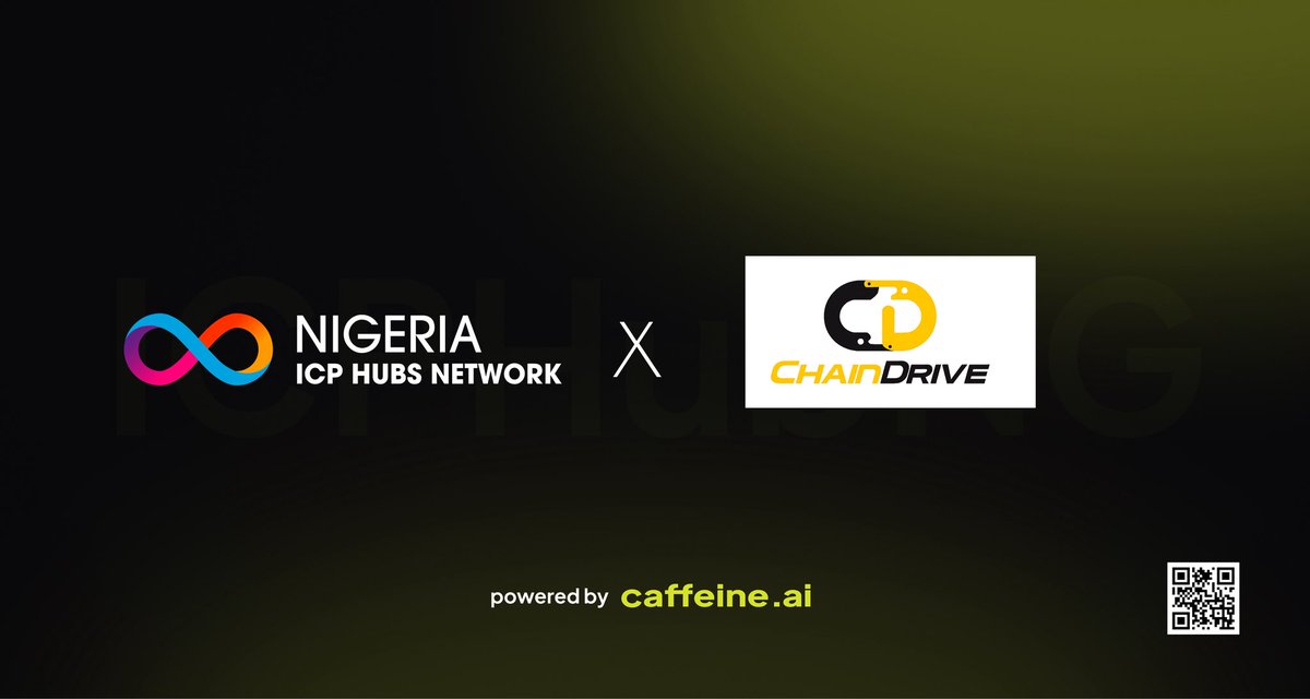 chaindrivehq's tweet photo. ChainDrive x Caffeine AI

As innovation is massively tilting towards AI, CHAINDRIVE is excited to partner with @caffeineai in Nig, to automate solutions and onboard more creatives into the ecosystem.

Let's do great things in 2026

#CaffeineAI #Chaindrive

@caffeineai @icphub_NG https://t.co/ixkpxQRkGk