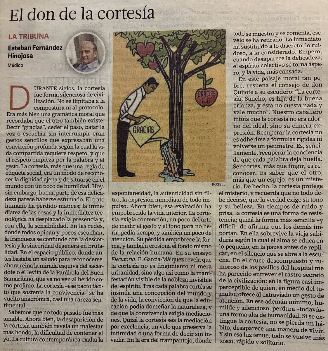 "La vida compartida requiere respeto y el respeto empieza por la palabra y el gesto. Cuándo desaparece la delicadeza, el espíritu colectivo se torna áspero y la vida, más cansada. Se educa en el silencio que se abre a la escucha. Cada palabra deja huella" acortar.link/TkR11h