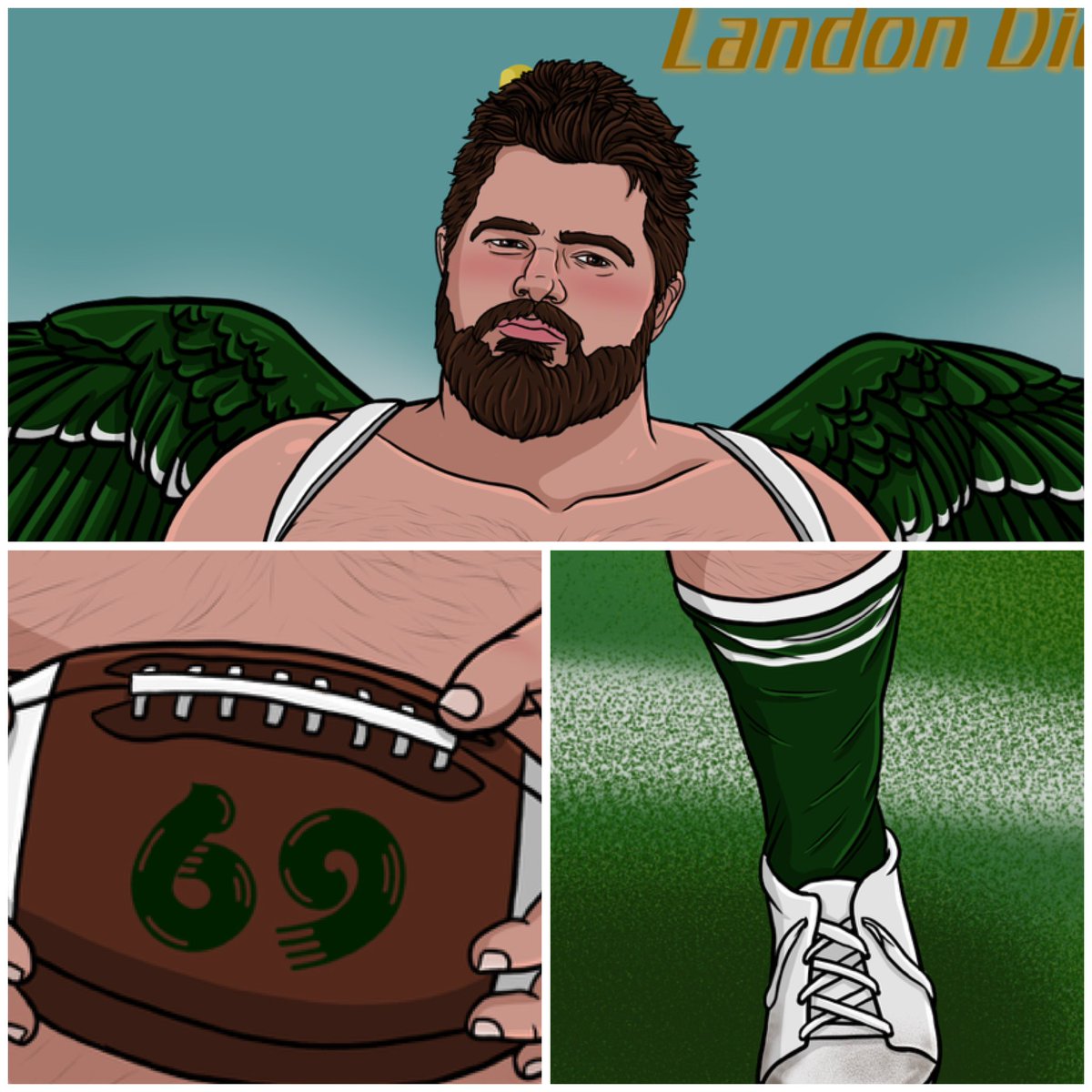 ChubbyDrawer's tweet image. Now on patreon!  Landon is showing his team spirit! #maleweightgain #gainerart #fatart #chubart #bigboy #bigbelly #curvy