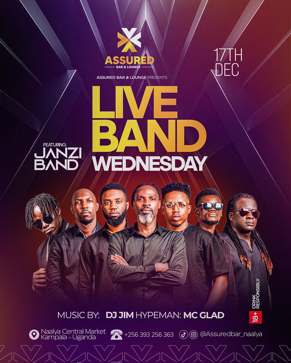 Get into the X- mass mood with Music- filled- Spirit. Come witness live with Janzi band @assuredbarandlounge Naalya