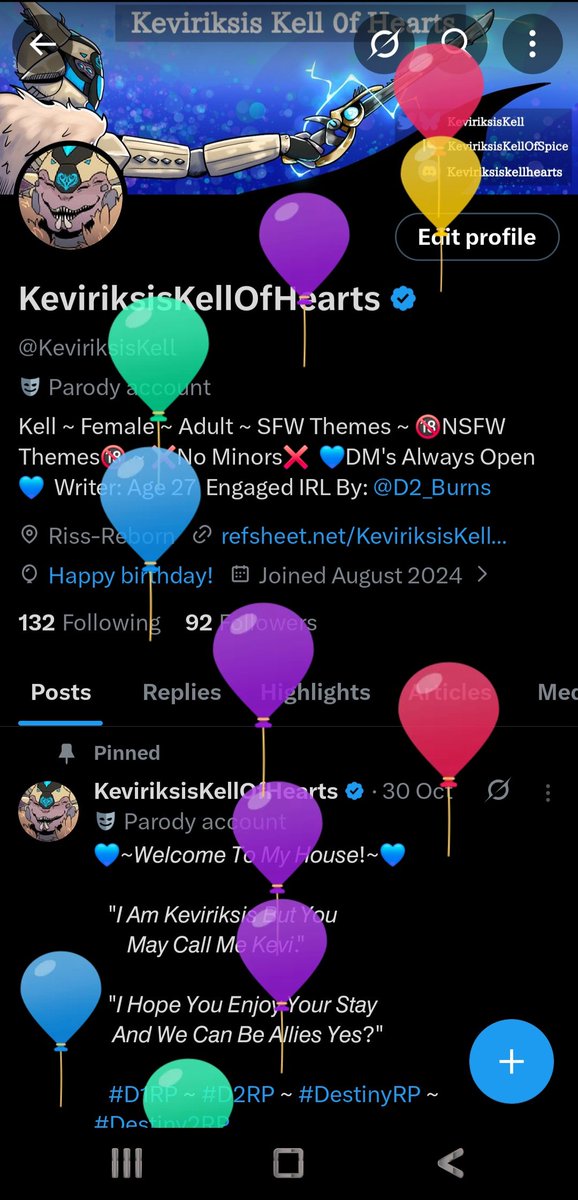 KeviriksisKell's tweet image. //Happy 28th Birthday to me ::3 decided to draw myself birthday including my other ocs with Kevi and my fiances two ocs to make me feel better ayee lol 

Bithreks And Burns: @D2_Burns