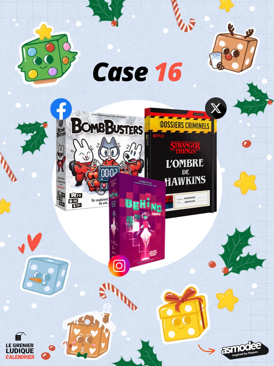 🔴 #CalendrierDuGrenier | Case 16

🎁 À gagner : 1 x #DossiersCriminels #StrangerThings
➡️ RT + Follow <a href="/GrenierLudique/">Le Grenier ✨ | Petits objets pour grands joueurs</a> &amp; <a href="/asmodee_fr/">asmodee France</a>

Ouvert à 🇫🇷 &amp; 🇧🇪
✅ TAS le 18/12/25 - 20H (#Concours sur FB et IG également cf image)
ℹ️ Plus d'infos en commentaire

#jds #JeuConcours #netflix