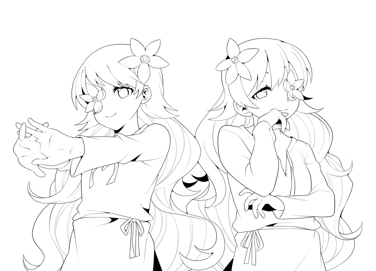 まめまるページ 線画楽しい✌('ω'✌ )三✌('ω')✌三( ✌'ω')✌ これから塗る✌('ω