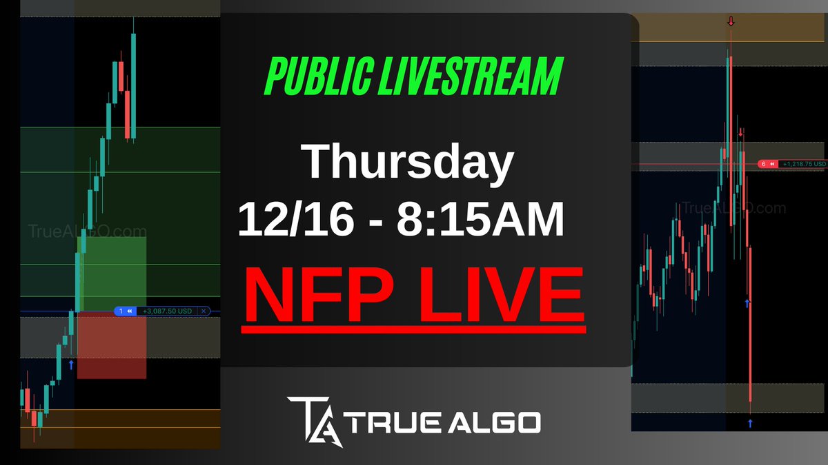 🚨 FREE COMMUNITY LIVE STREAM – NFP RELEASE! 🚨
youtube.com/live/cQPz1NcLf…
📅 Tomorrow
⏰ 8:15 AM ET (15 minutes before NFP)
📍 LIVE on YouTube — Free for the community
Join us LIVE as we prepare for one of the most volatile market events of the month — Non-Farm Payrolls (NFP) —