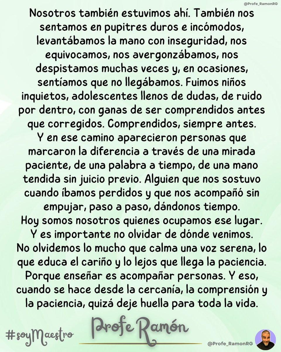 BUENOS DÍAS. 😊
No olvidemos.
¡Me voy al cole!
#soyMaestro