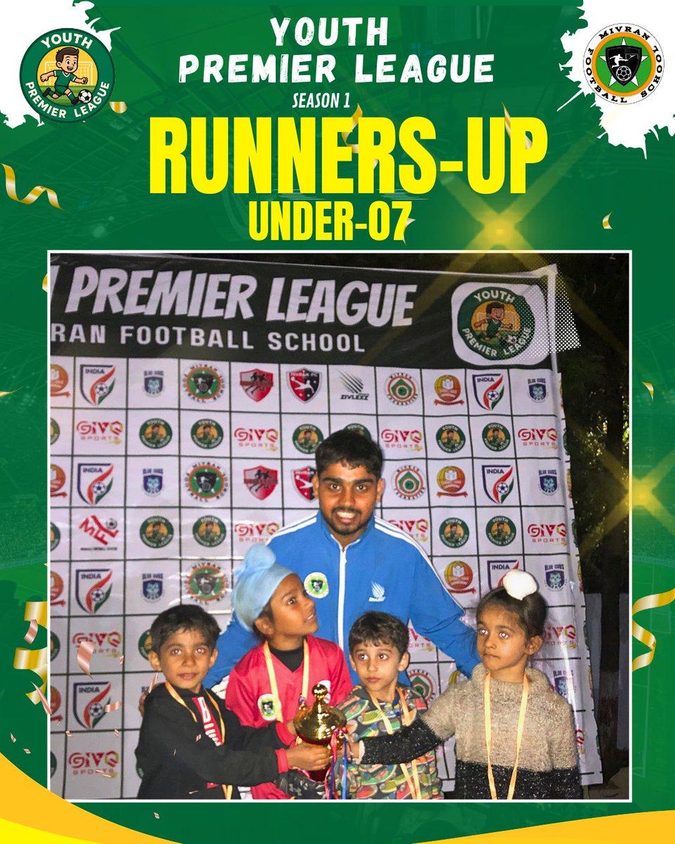 MivranFs's tweet image. 🏆 Congratulations MFS Panchkula! 🏆

Our U07 team finishes as Runners-Up 🥈
So proud of our young champs for their hard work, teamwork, and fighting spirit!

👏 Congratulations to our youngsters!
#MFSPanchkula #MivranFootballSchool #U07 #RunnersUp #ProudMoment #YoungChampions