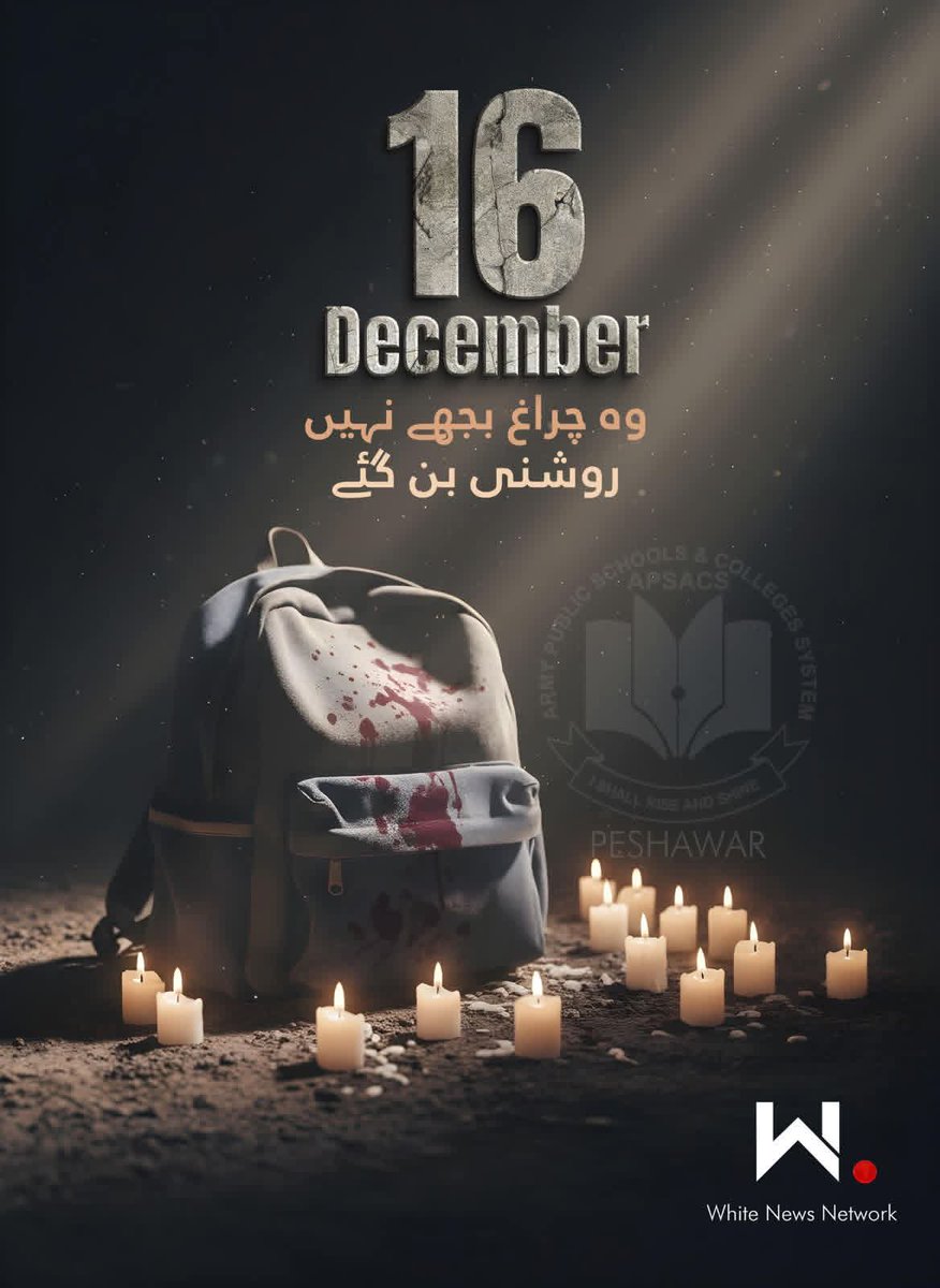 OPCPunjab's tweet photo. 16th December 2014 — Black Day
The lives of APS children were priceless and sacred. A cowardly enemy of Pakistan targeted innocent lives, but their sacrifice only strengthened our unity and resolve. 
#16December2014 #APSMartyrs #APSAttack #BlackDay #NeverForgetAPS #WeStandUnited https://t.co/cwDbo3z1yk