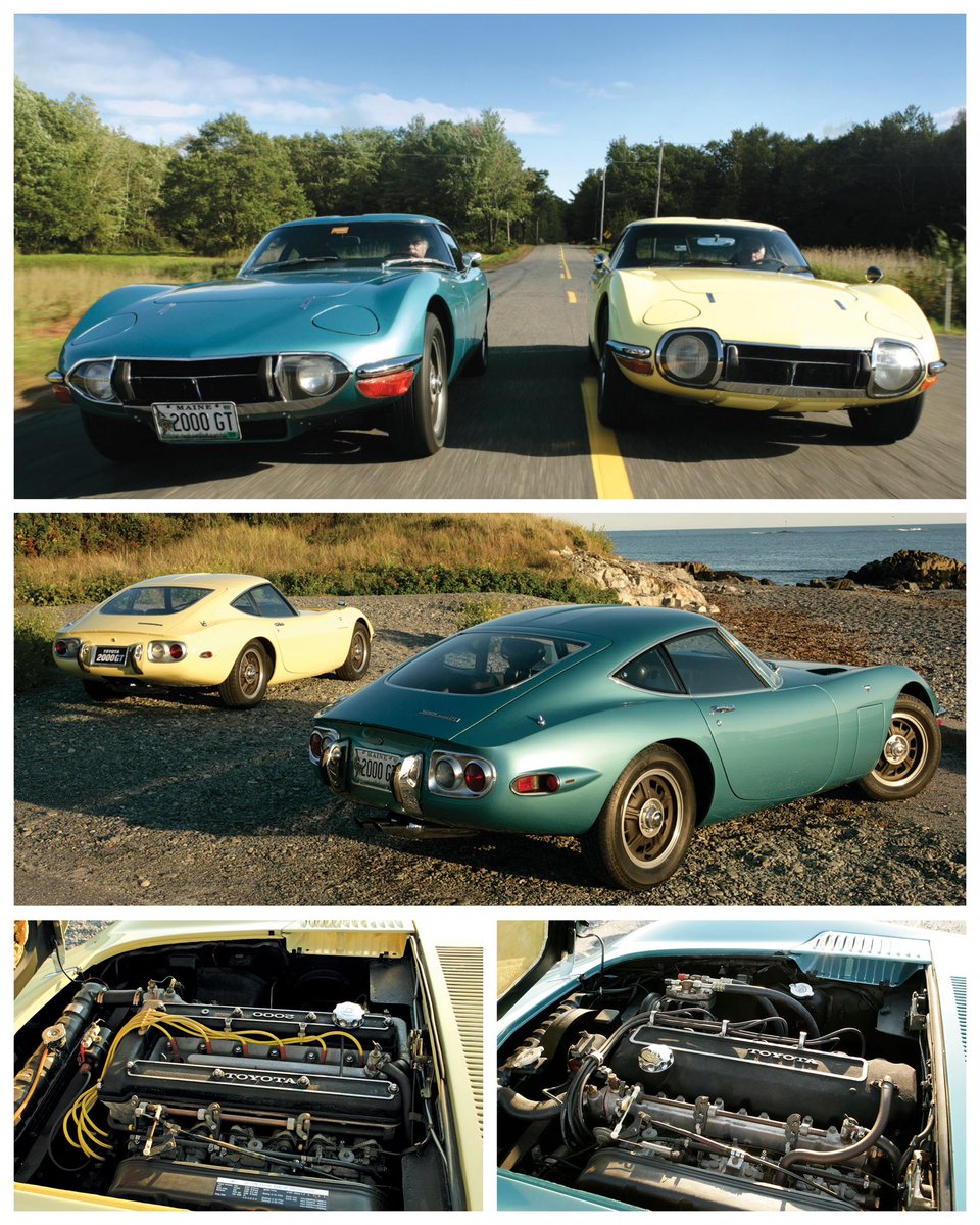 JapaneseIcons's tweet photo. Variations on the legendary Toyota 2000GT theme - the 2.0L DOHC MF10 from 1967 💛, and the 2.3L SOHC MF12 facelift from 1969 🩵.
#ToyotaTuesday
#Toyotaトヨタ #Toyota #2000GT #Toyota2000GT #MF10 #MF12 https://t.co/rBxPqvAESO