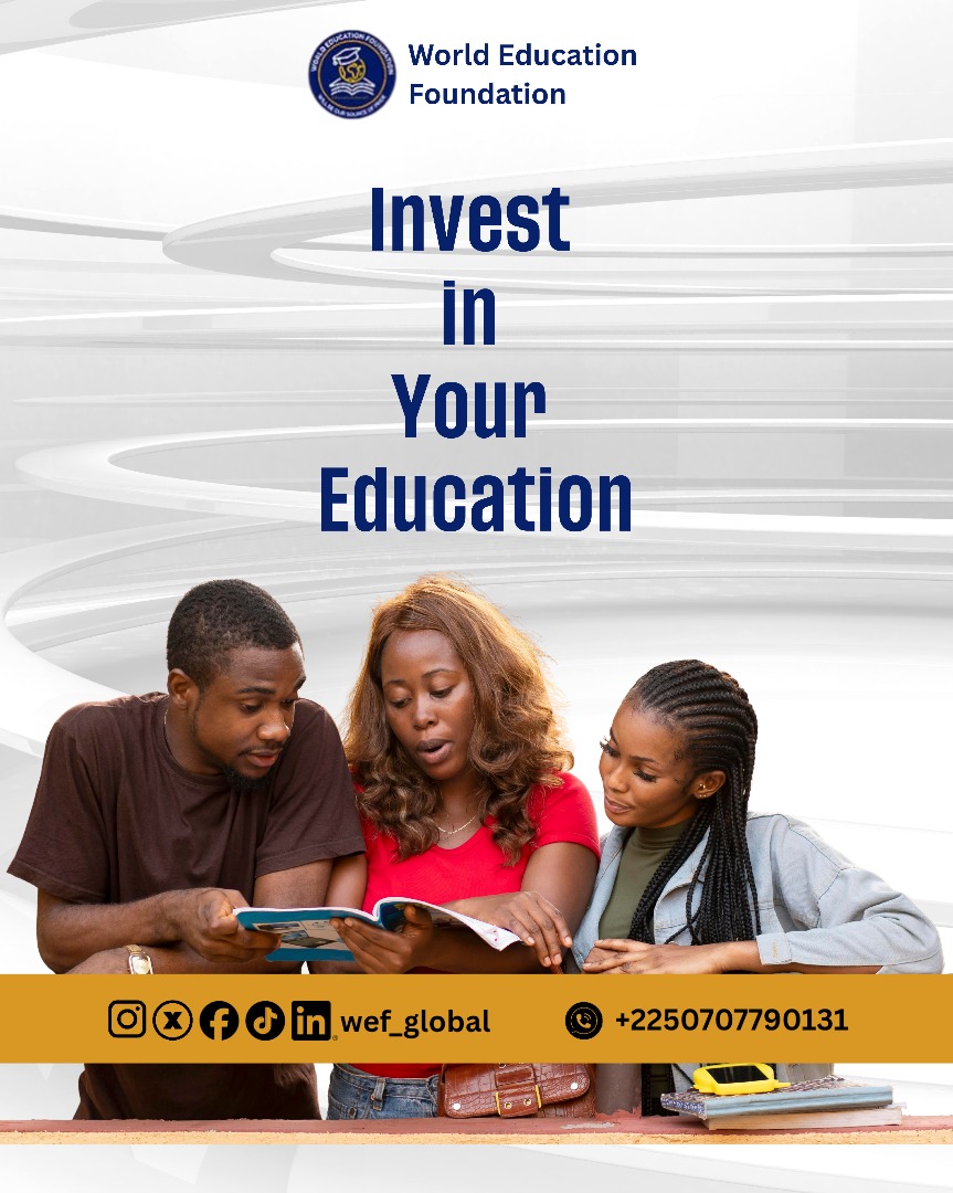 Wef_global's tweet photo. Your future deserves the best investment — education. 📘✨

Take the next step today by enrolling through the World Education Foundation.

#MotivationFriday #WEF #FutureLeaders https://t.co/73apNPu6pI
