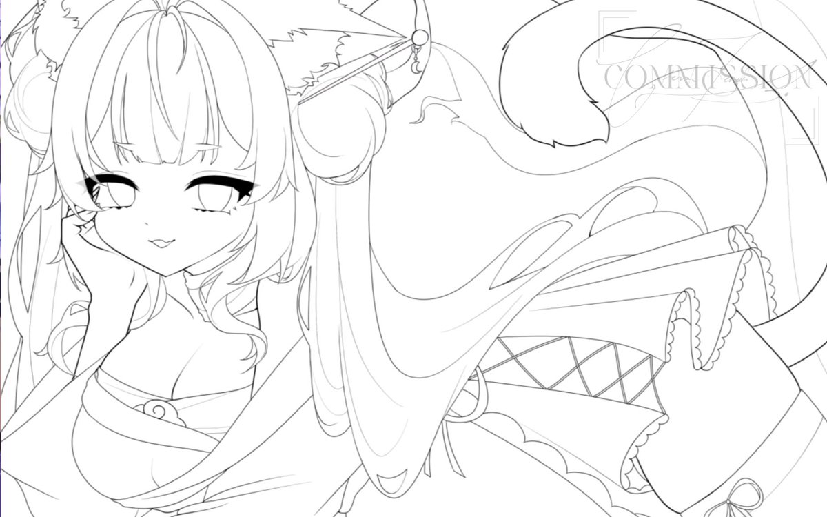 CierraTenshi's tweet image. my art workflow for my most recent comm .ᐟ