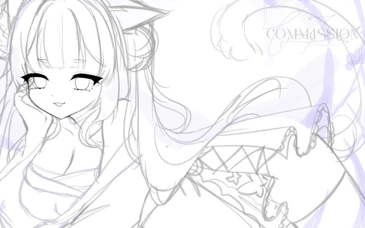 CierraTenshi's tweet image. my art workflow for my most recent comm .ᐟ