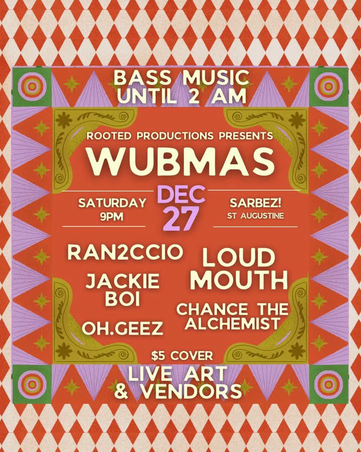 CTAbeats's tweet photo. 12/27/2025 
St. Augustine, Fl 
Sarbez
Closing Set from 1am-2 am https://t.co/zzBX0DjbC9
