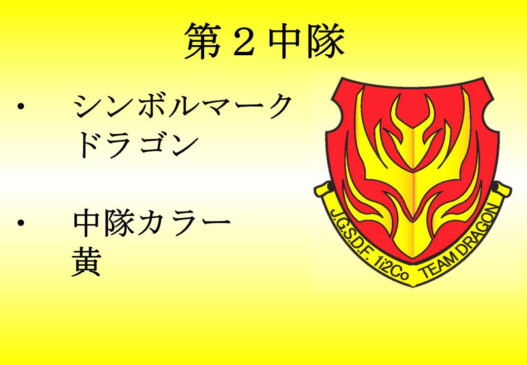 中隊紹介③】 本日は第2中隊です！ 中隊のシンボルはドラゴン。中隊