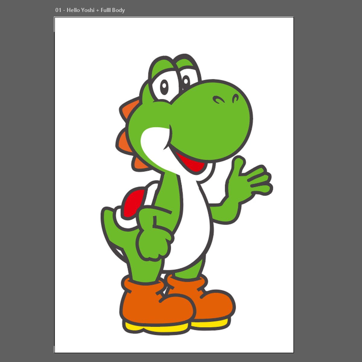 Schweddyoshi's tweet photo. Full body drawing of Yoshi created by me (in the style of the Mario 2D artwork) #SuperMario #Yoshi #HelloYoshi #Nintendo #FanArt #2d #adobeillustrator https://t.co/0FH1CVlFFU