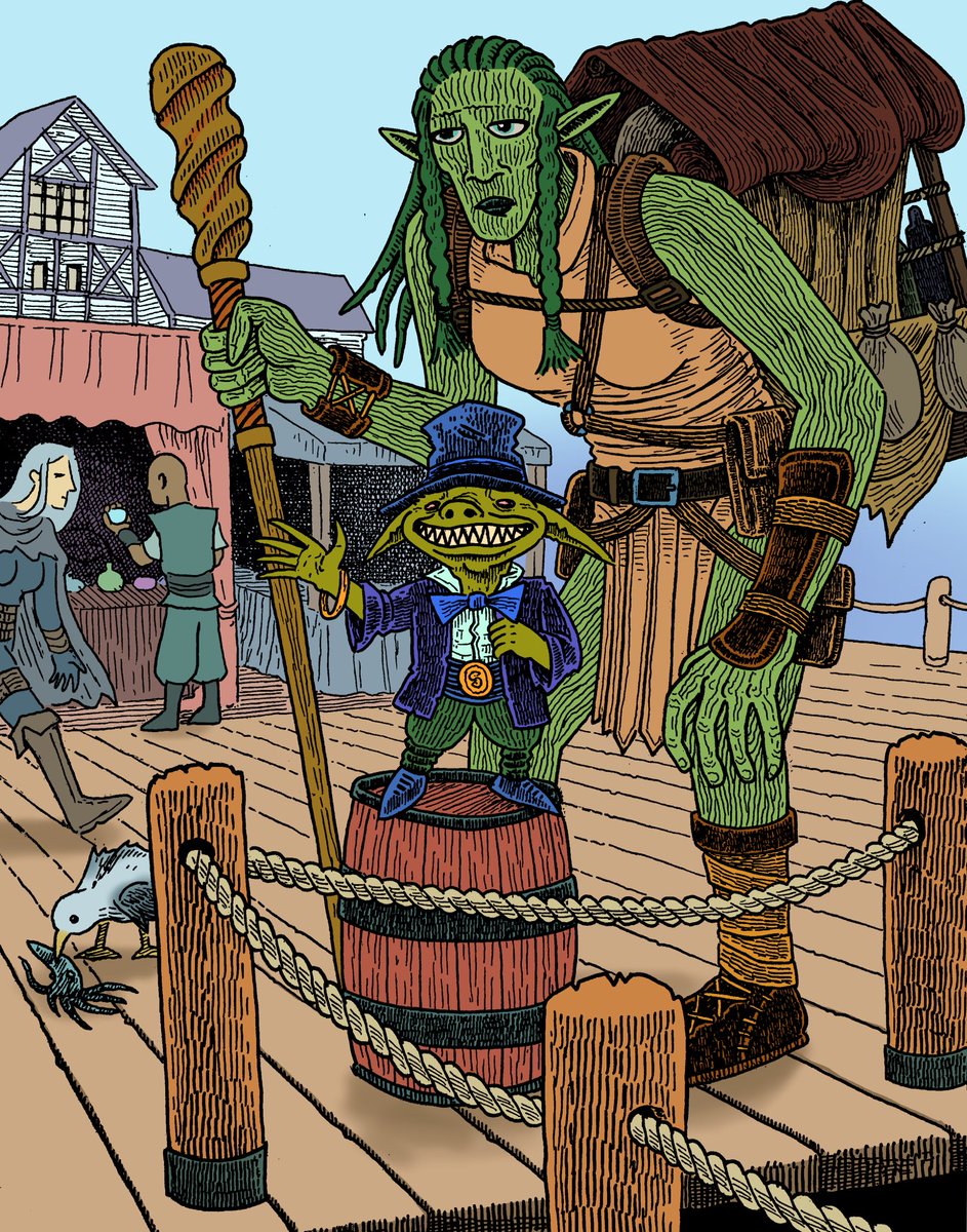 「Arrival at the market」|Justin McElroyのイラスト