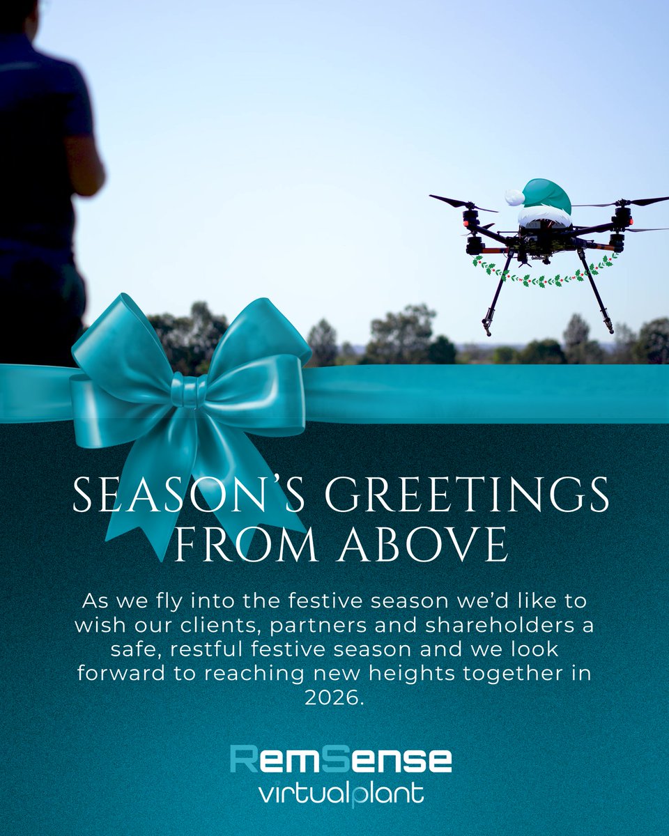 remsense's tweet photo. 🎄Season’s Greetings from the team at RemSense🎄
As we fly into the festive season, we’d like to thank our clients, partners and shareholders for their continued support through another year of innovation and progress.

From capturing complex assets with precision drones to bringing facilities to life through virtualplant, 2025 was a year of clearer visibility, smarter decisions and safer outcomes. We look forward to building on this momentum in 2026.

Wishing you a joyful festive season and a strong start to the New Year.

The RemSense Team

#RemSense #REM $REM #Drone #virtualplant #asx