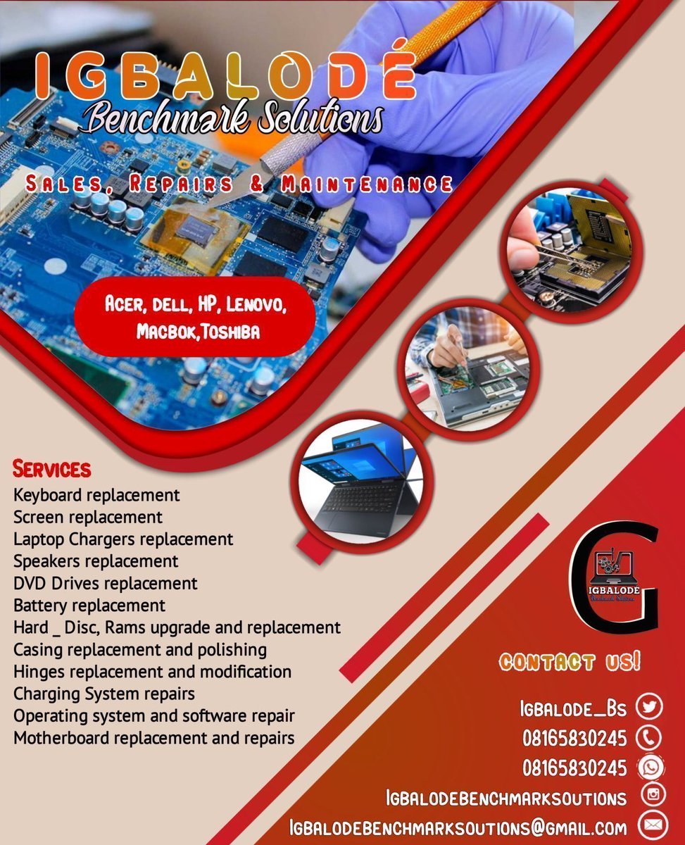 Good morning my neighbors 😆 

Need anything laptop-related? repairs? purchases or accessories?
<a href="/Igbalode_BS/">Igbalodé Benchmark Solutions</a> is your plug !

Slide into our DMs, we’re just a message away!
Wishing you a beautiful day ahead😊