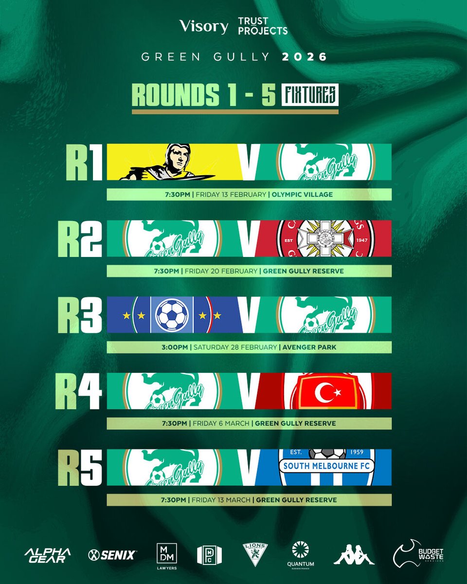 Our 2026 campaign begins with a bang 💥 

✅  First league derby v George Cross in 16 years ⌛ 
✅  Massive away trips to face the reigning Premiers &amp; Champions
✅  South Melbourne at home