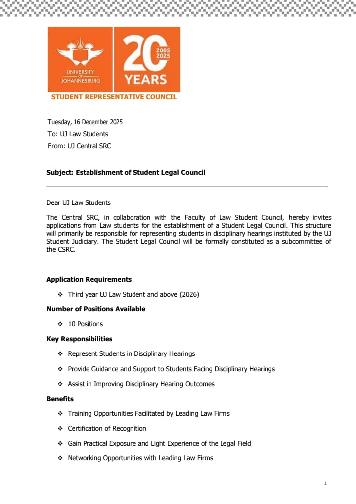 UJ Central SRC tweet media