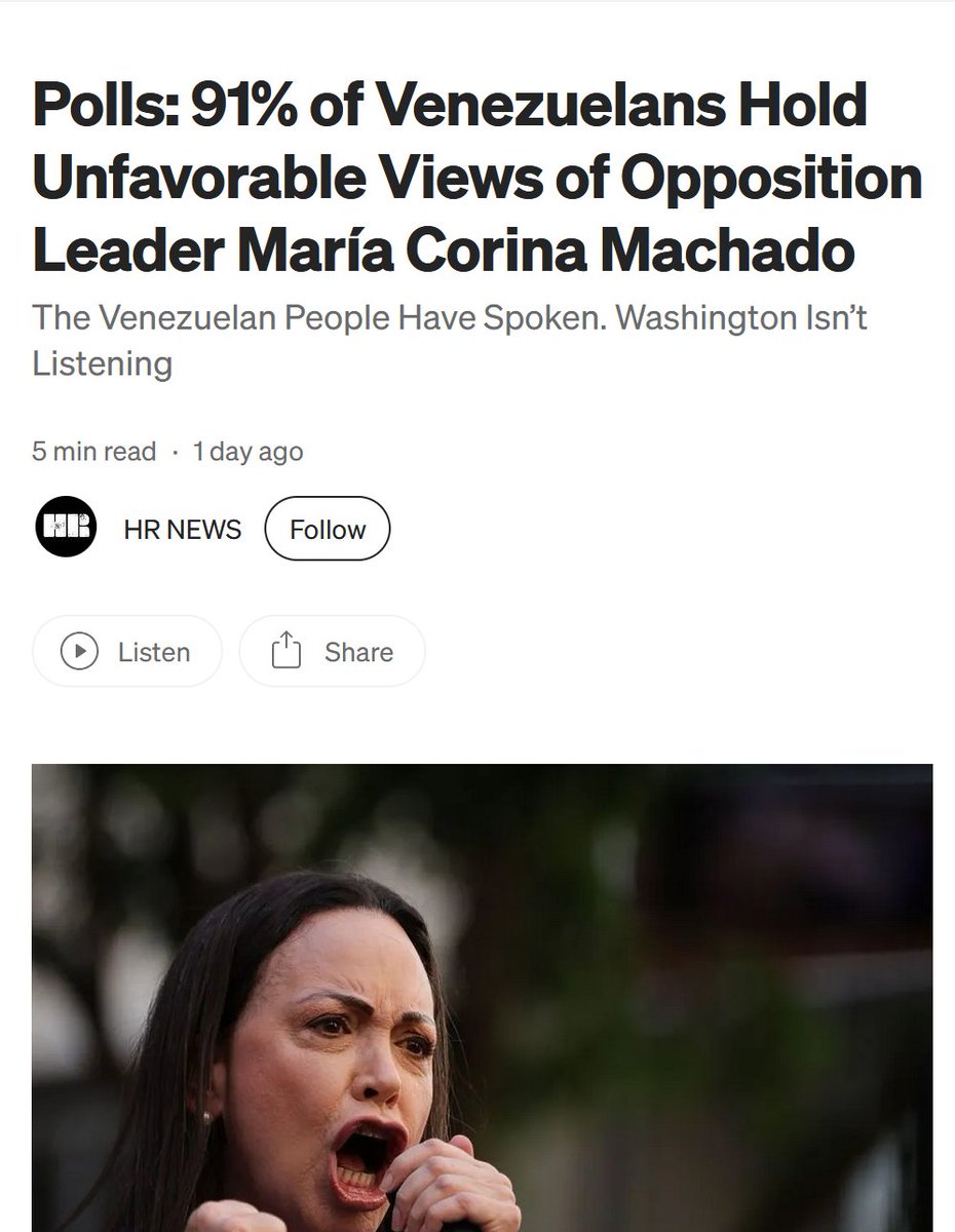 The West believes it's enough to give their puppet a meaningless peace prize. They don't care what Venezuelans think.